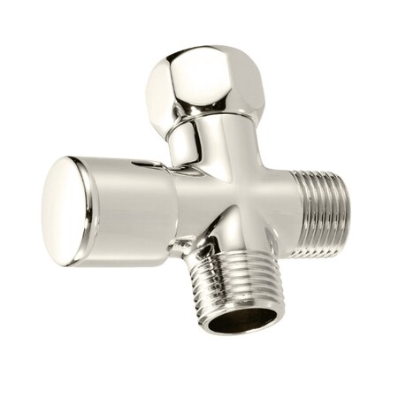Westbrass 1/2" IPS 3-Way Shower Arm Diverter Valvefor Fixed and Handheld Showerheads, Polished Nickel D348-05